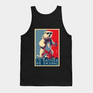 I'd Rather Be Skiing Funny Polar Bear Skiing HOPE Tank Top